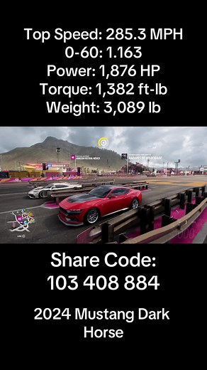 2024 Mustang Dark Horse: Best Drag Car in Forza Horizon 5