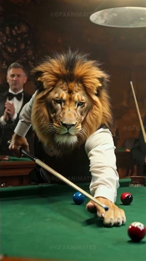 Lion Playing Snooker — The Most Intelligent Animal Ever! #cinematicshorts #viralshort #ai #fypシ