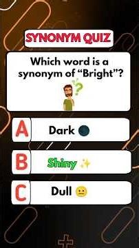 Synonym Quiz Challenge 🧠 | Bright & Sad Words | Fun English GK Quiz 🔥