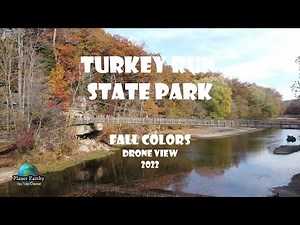 Mesmerizing Aerial View of Turkey Run Fall Colors, USA State Park