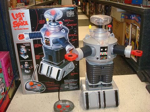 Lets play with the 2 foot tall B9 robot by Trendmaster 1998 radio control.