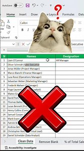 Excel Data Cleaning Tricks | Find & Replace and Flash Fill #excel #exceltricks #exceltips