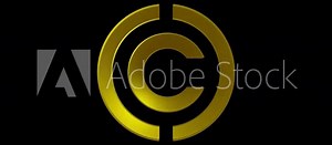 Letter C Gold color Company logo animate in black background 4k footage video