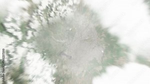 Earth zoom in from space to Cali, Colombia. Followed by zoom out through clouds and atmosphere into space. Satellite view. Travel intro. Images from NASA