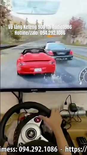 Vô lăng game Keteng kraton vòng quay 900 độ tập lái xe, đua xe, giả lập chơi game tại nhà Audio1986