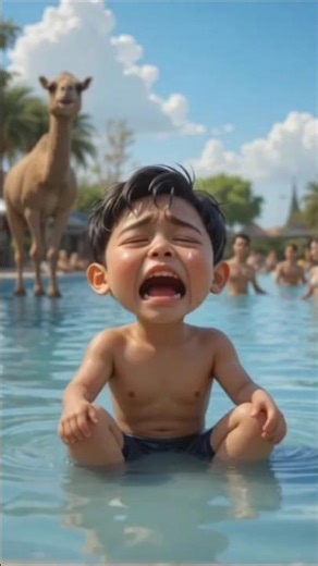Camel Drank the Swimming pool😂 #ai #shorts #ytshorts #youtubeshorts #zarooratrishta