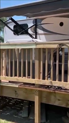 Outdoor Escape: Revealing Our RV/Camper Deck Build! 🏞️🛖 | DIY Camping Upgrade