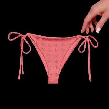 Beach Ready in Style | Coral String Bikini Bottom