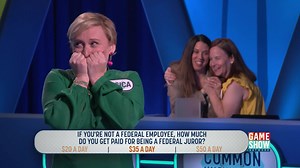 Jessica needs to answer 2 more questions correctly to win $10,000 for her team. Can she do it? Common Knowledge with Joey Fatone, Weeknights 5:30p | Game Show Network