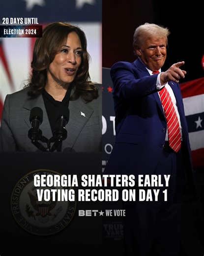 The people in Georgia are showing up and showing out at the polls! While it’s too early to tell which way the southern swing state is leaning, the immense turnout on Tuesday set a new record for Day 1 of early voting in the state with no signs of slowing down. #WeVoteBET | BET