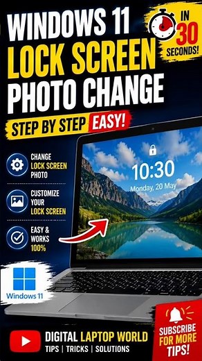 How to Change Lock Screen Photo in Windows 11 | Easy Tutorial #Windows11 #Laptops#digitallaptopworld