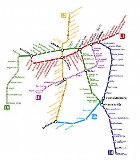 Santiago de Chile: mapa del metro, horarios y tarifas