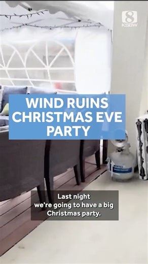 KSBW on Instagram: "WIND RUINS PARTY | A Hollister family's Christmas party turned chaotic when strong winds tore apart their outdoor tents, causing them to crash down on guests. The family had set up tents for the party, but the winds ripped the canopies apart, leading to a scramble to dismantle the setup. They even used a circular saw to take it apart, concerned that the wind might carry it into a neighbor's yard. "We knew that the storm was coming, but when you set a date, there's nothing you