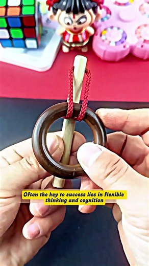 This Wooden Ring Is Trapped on a Red Rope… But There’s a Smart Escape! 🔴🪵🧠 #Puzzle #Mind #Logic #IQ