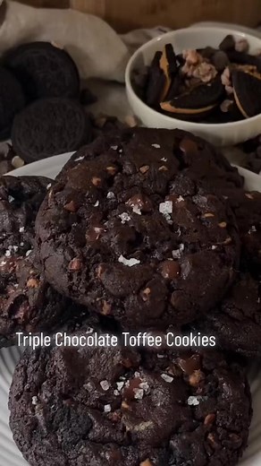 Triple Chocolate Toffee Cookies Recipe