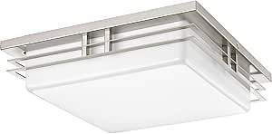 Progress Lighting 2-Light 14" LED Flush Mount, Helm Collection, Indoor, P3448-0930K9, Brushed Nickel