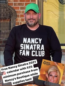 4.3K views · 222 reactions | Check out this comfy Nancy Sinatra Fan Club collection fleece pullover by Oxford Pennant for Nancy’s Bootique. Orders of $25 or more will receive a 2021 Nancy Sinatra calendar while supplies last! https://nancy.fanlink.to/blackfleece | Nancy Sinatra | Facebook