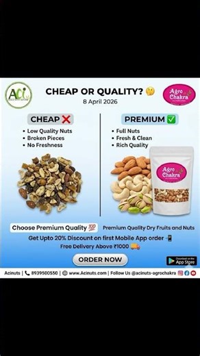 Cheap or Quality? 🤔 Choose Smart, Eat Better 🥜#shorts #trending #acinuts #healthyfood