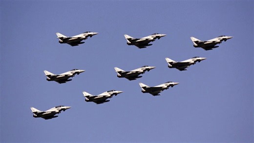 Mass Launch of RAF Typhoons Shakes the Airfield