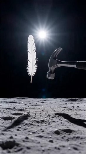 Feather and hammer fall at the same speed