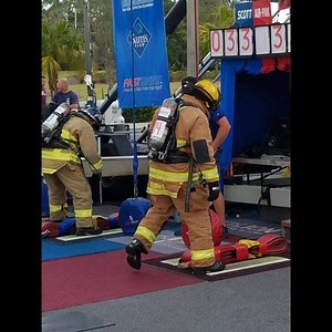 SLCFD firefighters representing in Apopka at the Scott's Firefighter Combat Challenge. | St. Lucie County Fire District