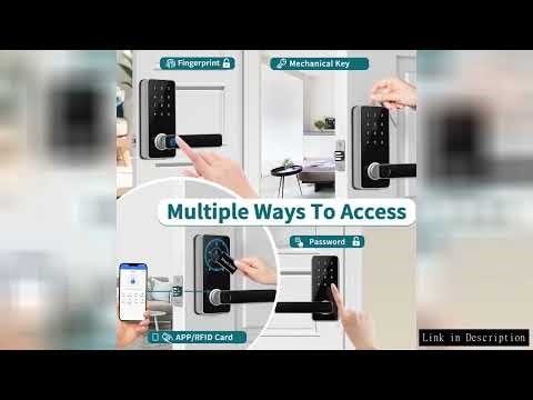 Smart Fingerprint Door Lock App Remote Control Keyless TTLOCK Digital Touchscreen Lock with 4pcs RFI