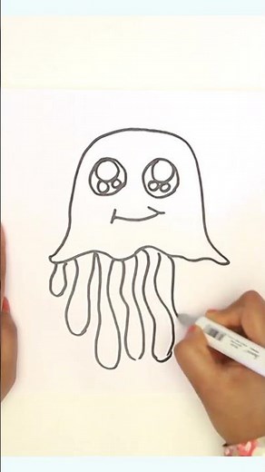 How To Draw Super Easy Drawing of Jelly fish - Art And Craft - Art By Ashutosh