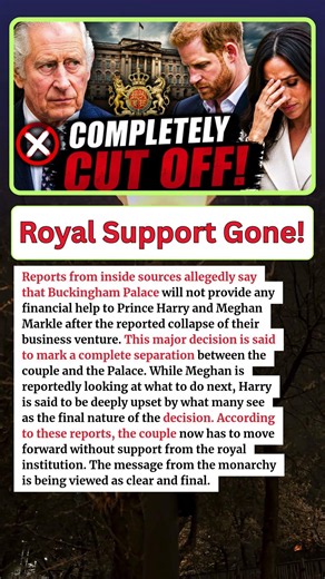 BREAKING: Palace Confirms No Support for Prince Harry & Meghan Markle Anymore