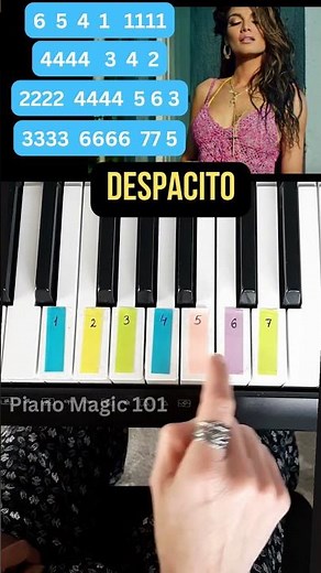 Despacito Piano Tutorial with Letter Notes #pianolessons #piano #pianotutorial