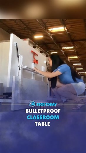 3.2K views · 1.3K reactions | This classroom table can transform into a bulletproof shield in seconds. It was designed to protect students during school emergencies, turning a simple desk into strong cover that can stop bullets and save lives. #innovation #safety #school #technology #reels | Tech Today | Facebook