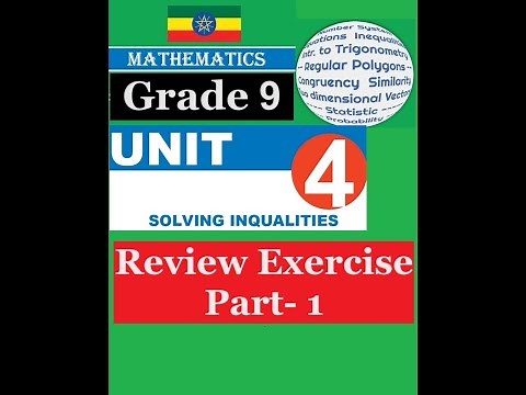 Mathematics Grade 9 Unit 4 review Exercise Part-1 @mathT_21