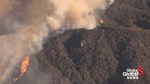 Aerial footage shows Holy Fire sweeping through national forest