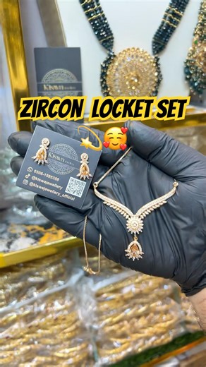 Beautiful Zircon Locket Set – Fine Quality✨💎🌙#pakistan #lahore #jewellery