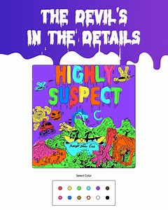 We made you something sick…you can now make the Midnight Demon Club your own. Follow the link below to color in the artwork. Listen to the album and get creative, post, and maybe we'll feature you. https://devilsinthedetail.highlysuspect.net/ | Highly Suspect