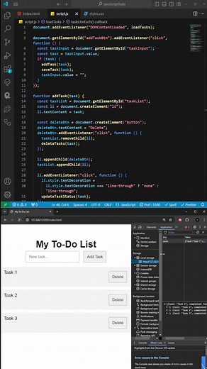 To-Do list using JavaScript and Local Storage #fyp #programming #javascript #foryou #foryoupage