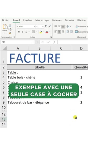 Exemple avec une seule case à cocher ✅ #exceltips #excelpro #formation #excelfrancais #pourtoi