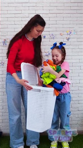 🫧 Clean Clothes Time! 👕 Easy Laundry Steps for Kids! 🧺 #Lesson #Kids #Shorts