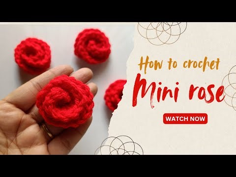 Mini Crochet Rose Tutorial 🌹 For Absolute Beginners!!