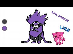 How to Draw an Evil Purple Minion 🍌💖 | Despicable Me | Step-by-Step Easy Drawing