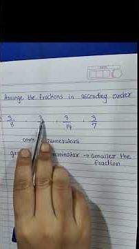 How to arrange fractions in Ascending order| fractions in ascending order| Ascending order