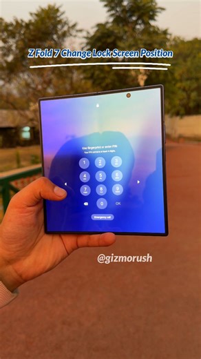 Gizmo Rush on Instagram: "Samsung Galaxy Z Fold 7 Lock Screen Change Position . . . #zfold7 #galaxyzfold7 #samsungzfold7 #samsunggalaxy #reelsinstagram"