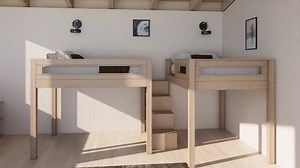 Space-saving Twin Bunk Bed With Built-in Stair Storage - DIY Woodworking Plans & Animated Guide (twin Size) - Etsy