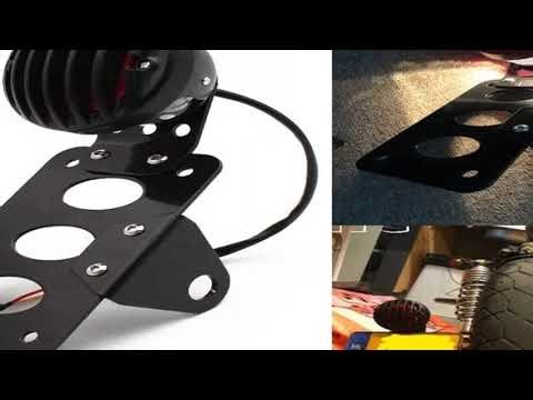 Motorcycle Side Mount Tail Light w/ License Number Plate Bracket For Harley Sportsters Bobber Choppe