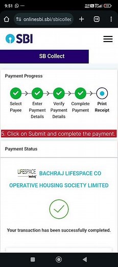 Quick Guide to perform maintenance payment using SBI collect.