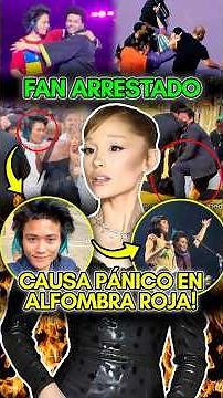 Fan arrested for attacking Ariana Grande on the red carpet! #Shorts #ArianaGrande #News