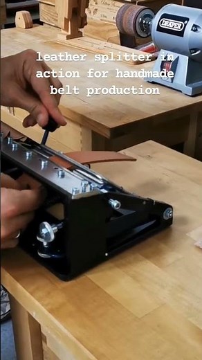 How leather splitter can help in the belt production? Short review by @kasaque.leather #leathercraft