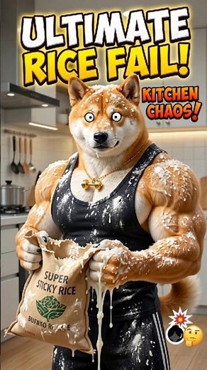 Epic Rice Cook-Off! Muscular Shiba Inu's Kitchen Disaster and Tasty Success 🐾🍚