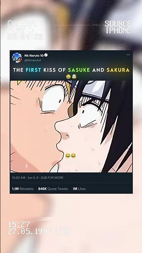 THE FIRST KISS OF SASUKE AND SAKURA 😂😂