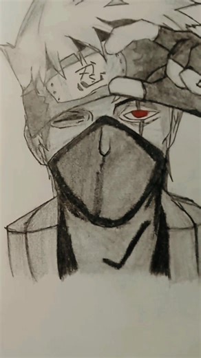 Drawing Kakashi: Easy Steps 🤨 #shorts #drawing #art