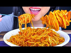 ASMR SPAGHETTI Soft sticky mixing sounds (EATING SOUNDS) ASMR Phan